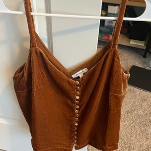 Madewell velvet button down cami NWT